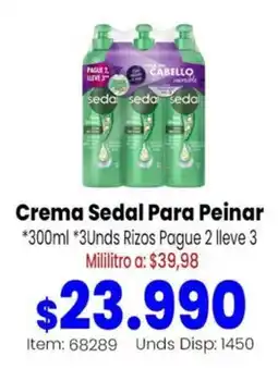 MercaTodo Sedal Crema Para Peinar oferta