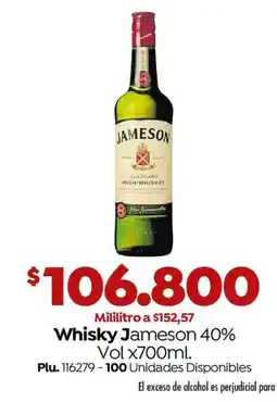 Mercaldas Whisky Jameson 40% oferta