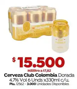 Mercaldas Cerveza Club Colombia Dorada oferta