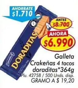 Mercapava Doraditas Galleta Crakeñas 4 tacos oferta