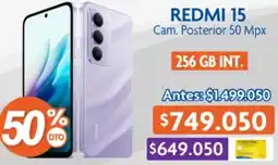 Alkosto Redmi 15 cam. posterior 50 mpx oferta