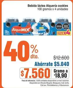 Alkosto Alquería - bebida láctea cookies oferta