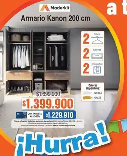 Alkosto Maderkit - armario kanon 200 cm oferta