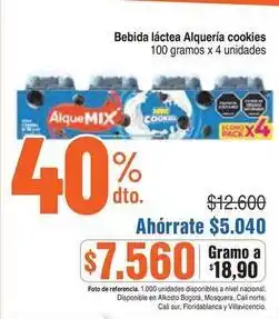 Alkosto Alquería - bebida l ktea alquer a cookies oferta