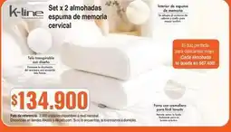 Alkosto Confort - set x 2 almohadas espuma de memoria cervical oferta