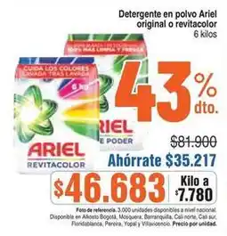 Alkosto Ariel - detergente en polvo original o revitacolor oferta