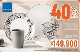 Alkosto Corona - vajilla canary 4 puestos 16 piezas oferta