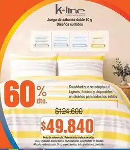 Alkosto Nacional - juego de sábanas doble oferta