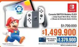 Alkosto Nintendo switch - consola switch modelo oled + juego super mario bros. wonder + 3 meses de online oferta
