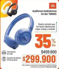 Alkosto Nacional - audífonos inalámbricos on ear t680nc oferta