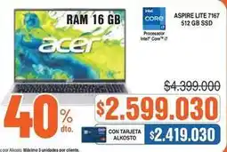 Alkosto Acer - aspire lite 7167 512 gb ssd oferta