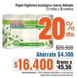 Alkosto Alkosto papel higiénico ecológico oferta
