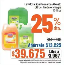 Alkosto Alkosto lavaloza liquido citrus limon o vinagre oferta
