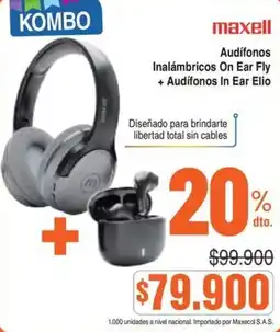 Alkosto maxell audífonos inalámbricos on ear fly + audífonos in ear elio oferta