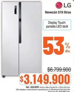 Alkosto LG Nevecón 519 litros oferta