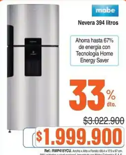 Alkosto Mabe nevera 394 litros oferta