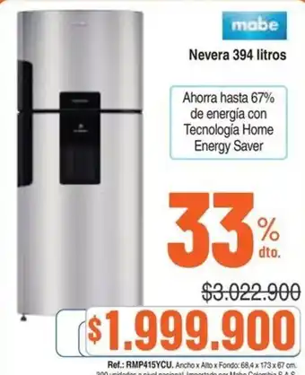 Alkosto Mabe nevera 394 litros oferta