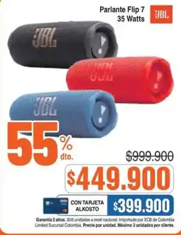 Alkosto JBL Parlante Flip 7 oferta