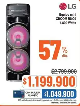 Alkosto LG Equipo mini XBOOM RNC9 oferta