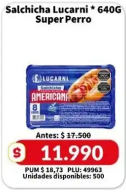 Caribe Supermercados Lucarni salchicha americana super perro oferta