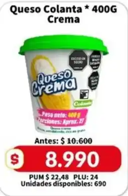 Caribe Supermercados Colanta Queso Crema oferta