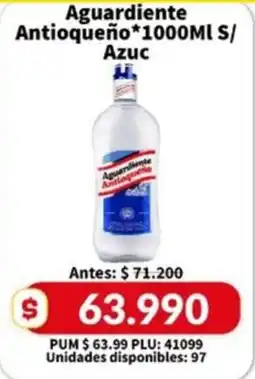 Caribe Supermercados Aguardiente Antioqueño oferta
