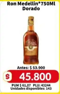 Caribe Supermercados Ron Medellin Dorado oferta