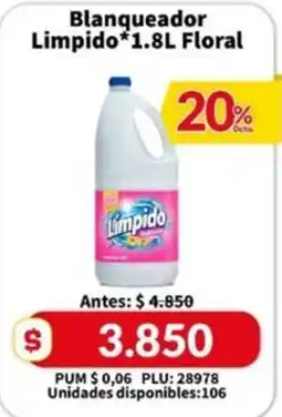 Caribe Supermercados Limpido blanqueador floral oferta