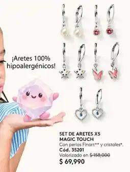 Ésika Set de aretes x5 magic touch oferta