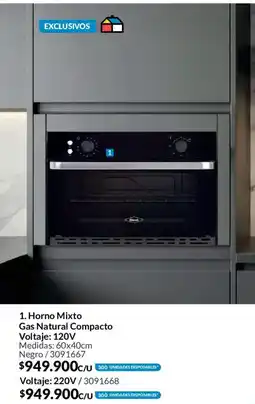 Homecenter Horno mixto gas natural compacto oferta