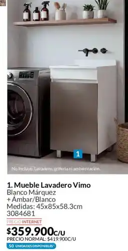 Homecenter Mueble lavadero vimo blanco márquez + ambar/blanco oferta