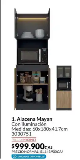 Homecenter Alacena mayan con iluminación oferta