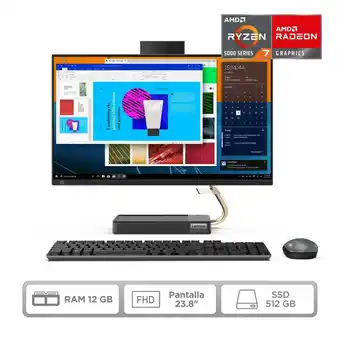 Falabella Computador de Escritorio Lenovo AIO 5 R7 12G 23.8 Pulgadas AMD RYZEN R7 12GB 512GB oferta
