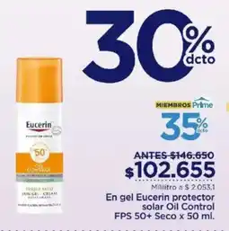 FarmaTodo Eucerin gel protector solar Oil Control oferta
