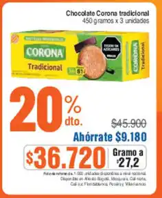 Alkosto Chocolate Corona tradicional oferta