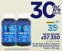 FarmaTodo Natural Nutrition Omega 3 Plus Vitamin E oferta
