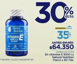 FarmaTodo Natural Nutrition vitamin E 1000 i.u. oferta