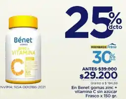 FarmaTodo Bénet gomas zinc + vitamina C oferta