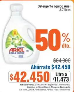 Alkosto Ariel detergente liquido 3.7 litros oferta