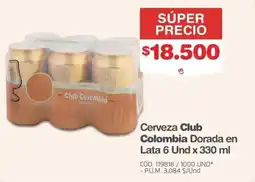 Makro Cerveza Club Colombia Dorada oferta