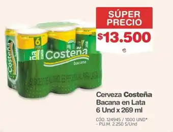 Makro Cerveza Costeña Bacana en Lata oferta