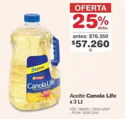 Makro Canola Life Aceite Canola Life oferta
