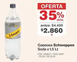 Makro Gaseosa Schweppes Soda oferta