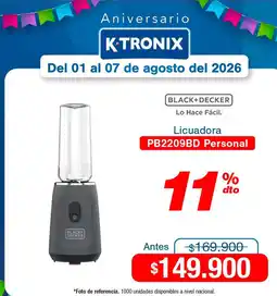 Ktronix Black+Decker licuadora personal oferta