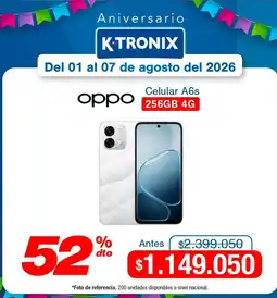 Ktronix Oppo celular a6s 256gb 4g oferta