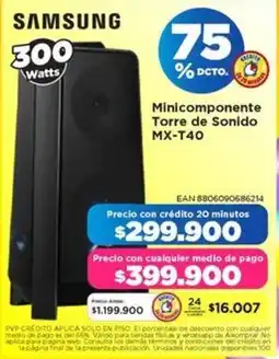 Alkomprar Samsung minicomponente torre de sonido mx-t40 oferta