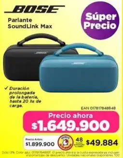 Alkomprar Bose parlante soundlink max oferta
