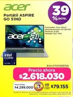 Alkomprar Acer portátil aspire go 51nd oferta