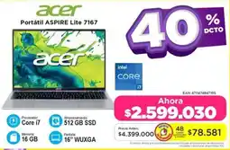 Alkomprar Acer Portátil Aspire Lite 7167 oferta