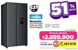 Alkomprar Mabe Nevecón MSL565QMLSP0 Side by Side Panel Digital oferta